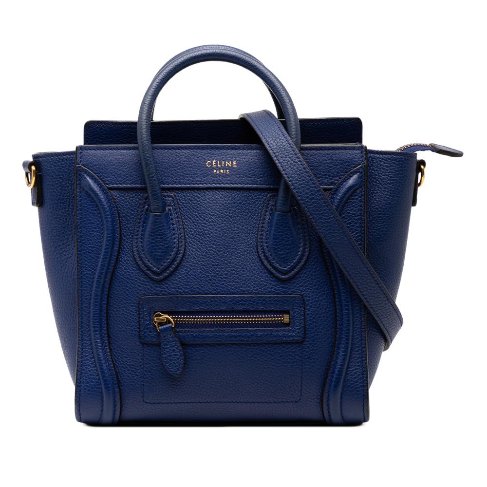 Celine B Celine Blue Calf Leather Nano Luggage Tote Italy