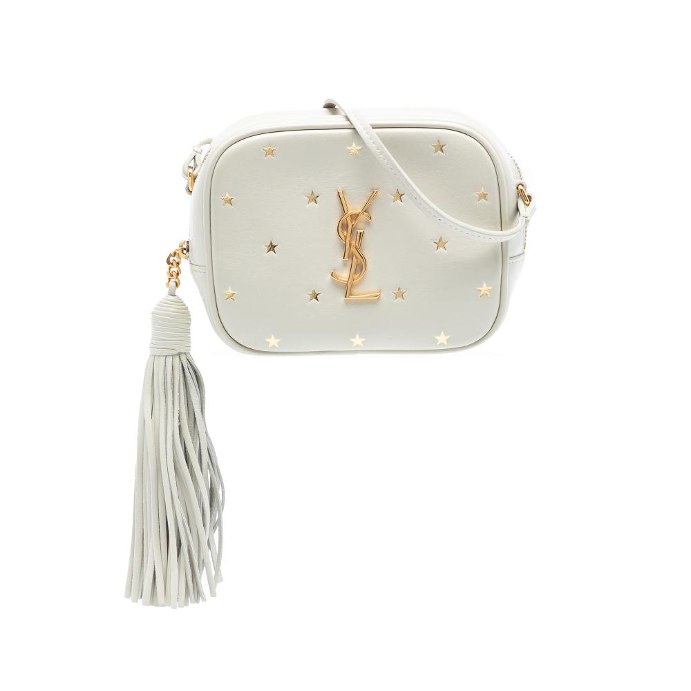 Saint Laurent AB Saint Laurent White Nappa Leather Leather Nappa Monogram Star Print Blogger Bag Italy