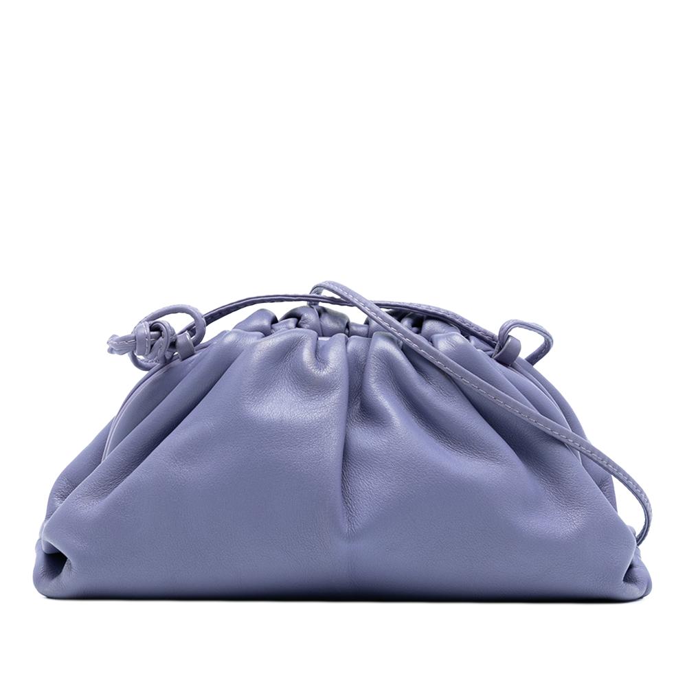 Bottega Veneta AB Bottega Veneta Purple Lambskin Leather Leather Lambskin The Mini Pouch Crossbody Italy