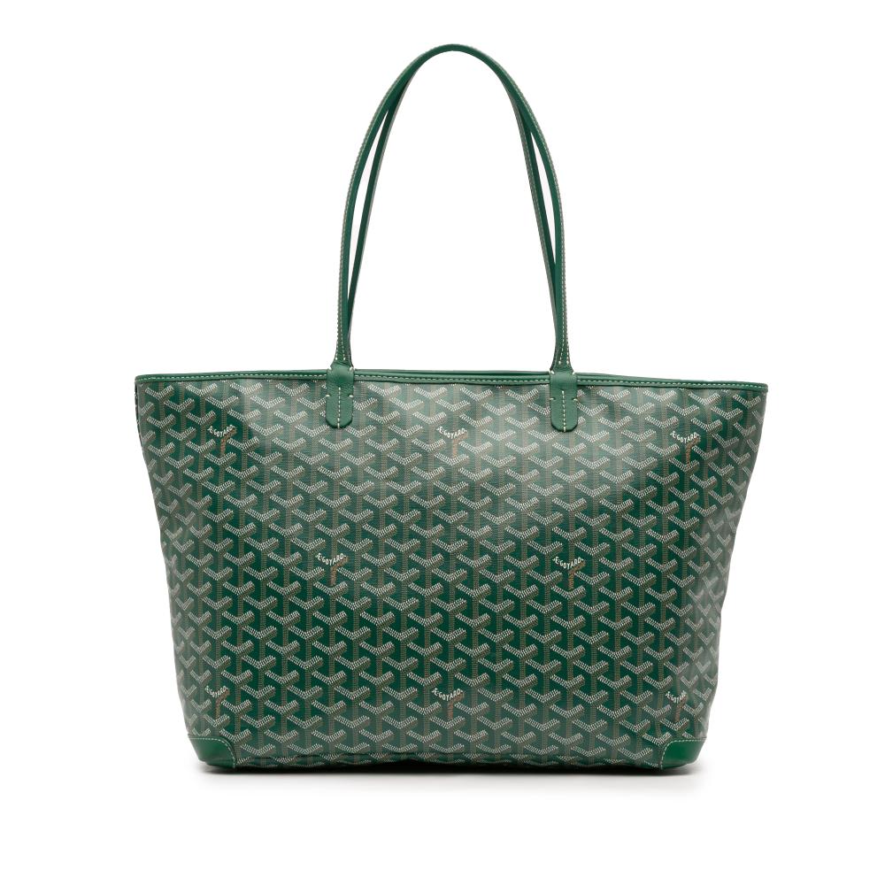 Goyard B Goyard Green Coated Canvas Fabric Goyardine Artois MM France