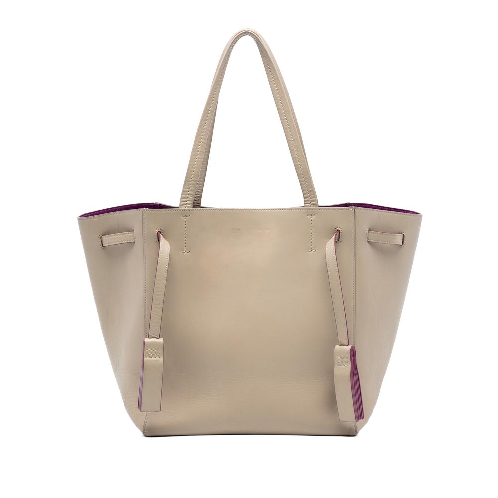 Celine B Celine Brown Beige Calf Leather Small Phantom Cabas Tote Italy
