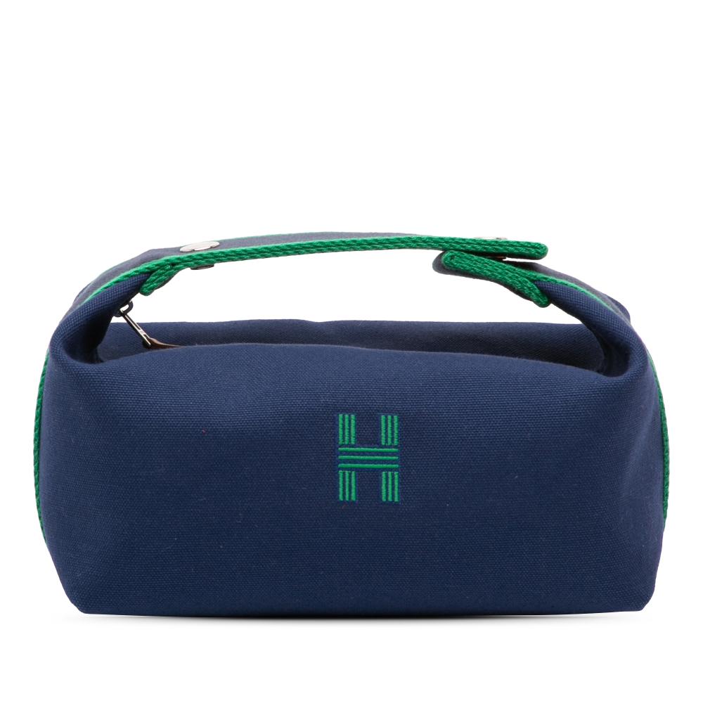 Hermès AB Hermès Blue Dark Blue Canvas Fabric Small Toile Bride A Brac Case France