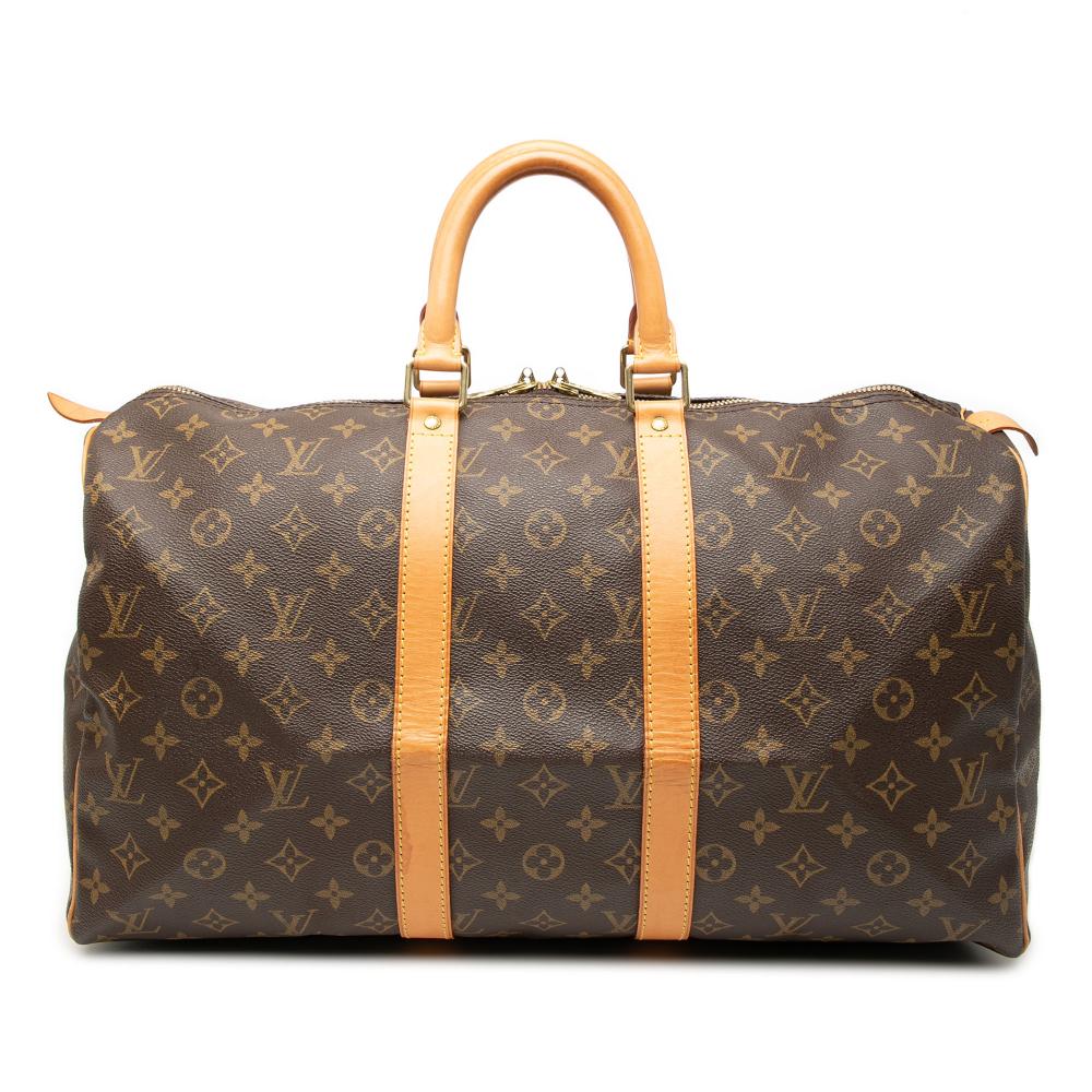 Louis Vuitton B Louis Vuitton Brown Monogram Canvas Fabric Monogram Keepall 45 France