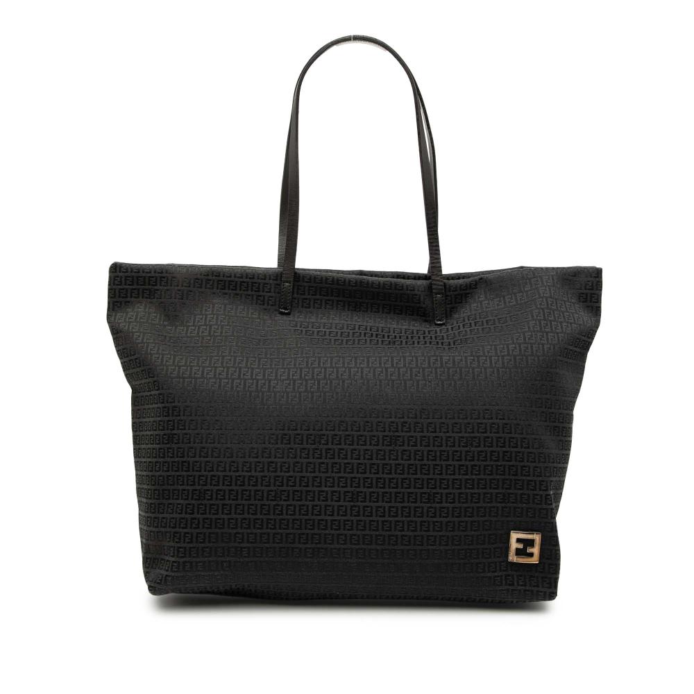Fendi B Fendi Black Canvas Fabric Micro Zucchino Tote Italy