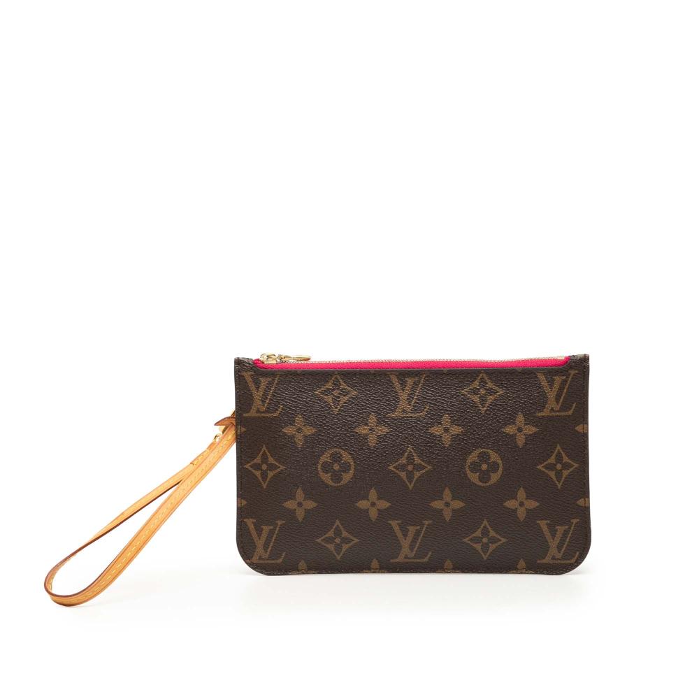 Louis Vuitton B Louis Vuitton Brown Monogram Canvas Fabric Monogram Neverfull Pouch France