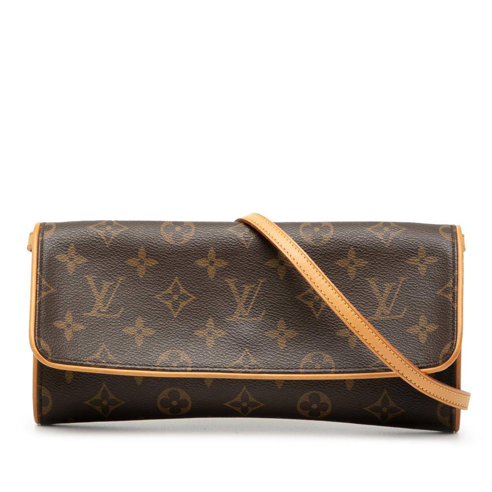 Louis Vuitton B Louis Vuitton Brown Monogram Canvas Fabric Monogram Pochette Twin GM Spain