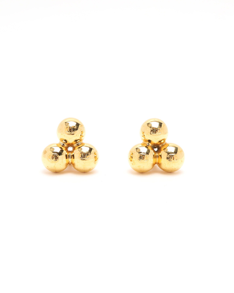 Chanel Coco Mark Bubble Clip-On Earrings