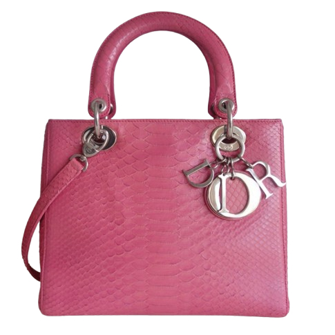Dior Lady Dior pink python bag