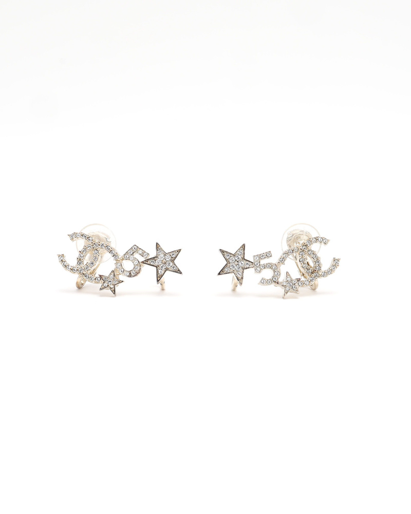 Chanel Coco Mark Rhinestone cuff Earrings