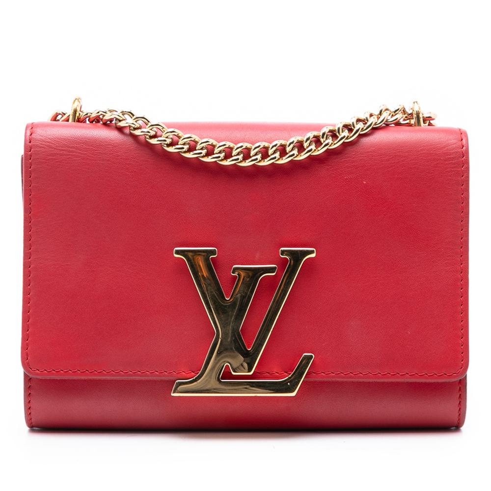Louis Vuitton B Louis Vuitton Red Calf Leather Louise Chain MM France