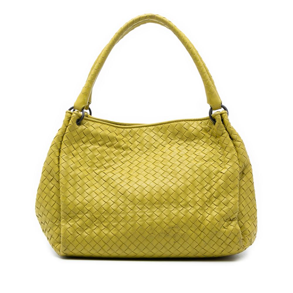 Bottega Veneta B Bottega Veneta Yellow Neon Yellow Nappa Leather Leather Nappa Intrecciato Parachute Tote Italy