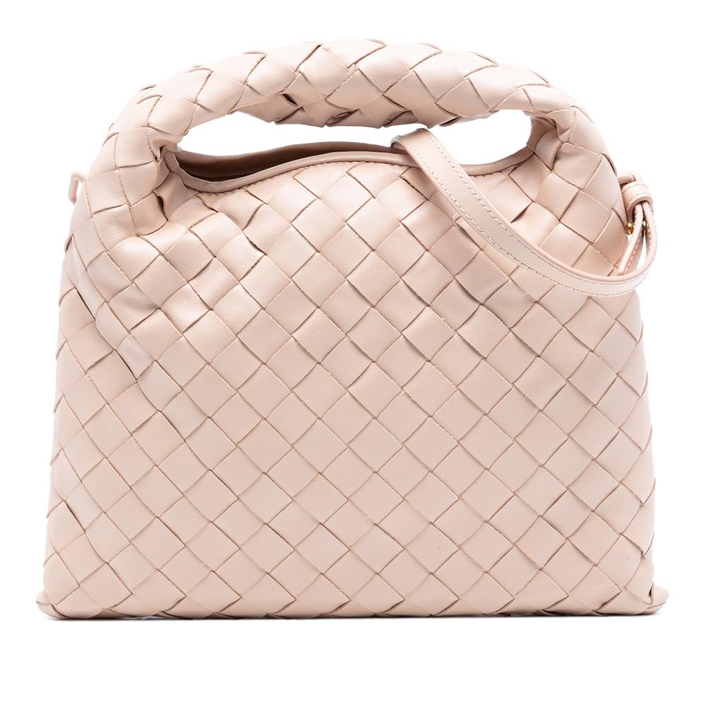 Bottega Veneta AB Bottega Veneta Pink Light Pink Calf Leather Mini skin Intrecciato Hop Satchel Italy