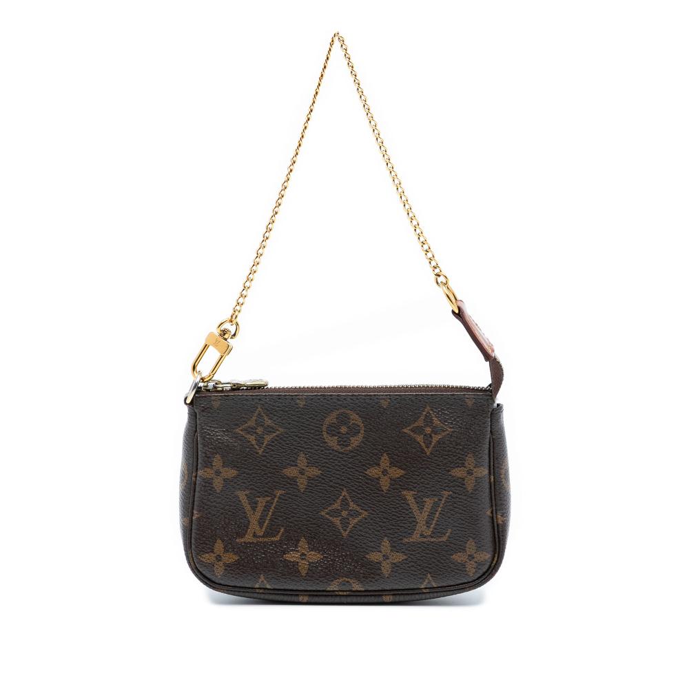 Louis Vuitton B Louis Vuitton Brown Monogram Canvas Fabric Monogram Mini Pochette Accessoires France