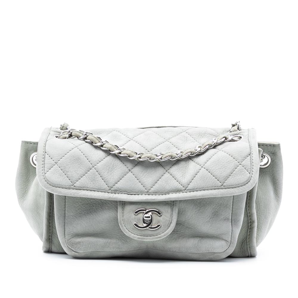 Chanel B Chanel Gray Calf Leather skin French Riviera Shoulder Bag France
