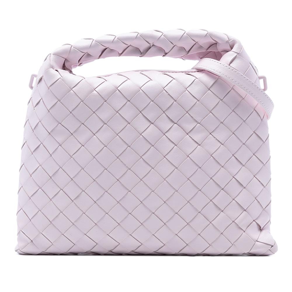 Bottega Veneta AB Bottega Veneta Pink Light Pink Calf Leather Mini skin Intrecciato Hop Satchel Italy