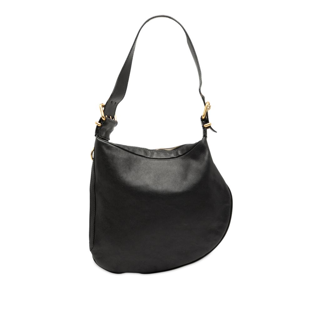 Fendi B Fendi Black Calf Leather Oyster Shoulder Bag Italy