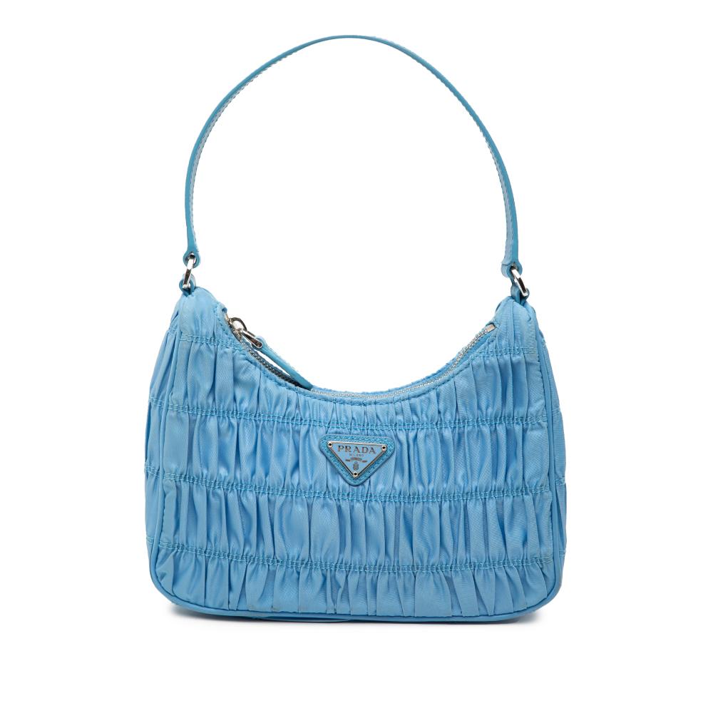 Prada B Prada Blue Light Blue Nylon Fabric Tessuto Gaufre Re Edition Shoulder Bag China