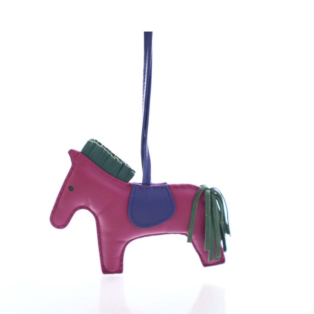 Hermès AB Hermès Purple Magenta Lambskin Leather Leather Milo Lambskin Grigri Rodeo Bag Charm MM France