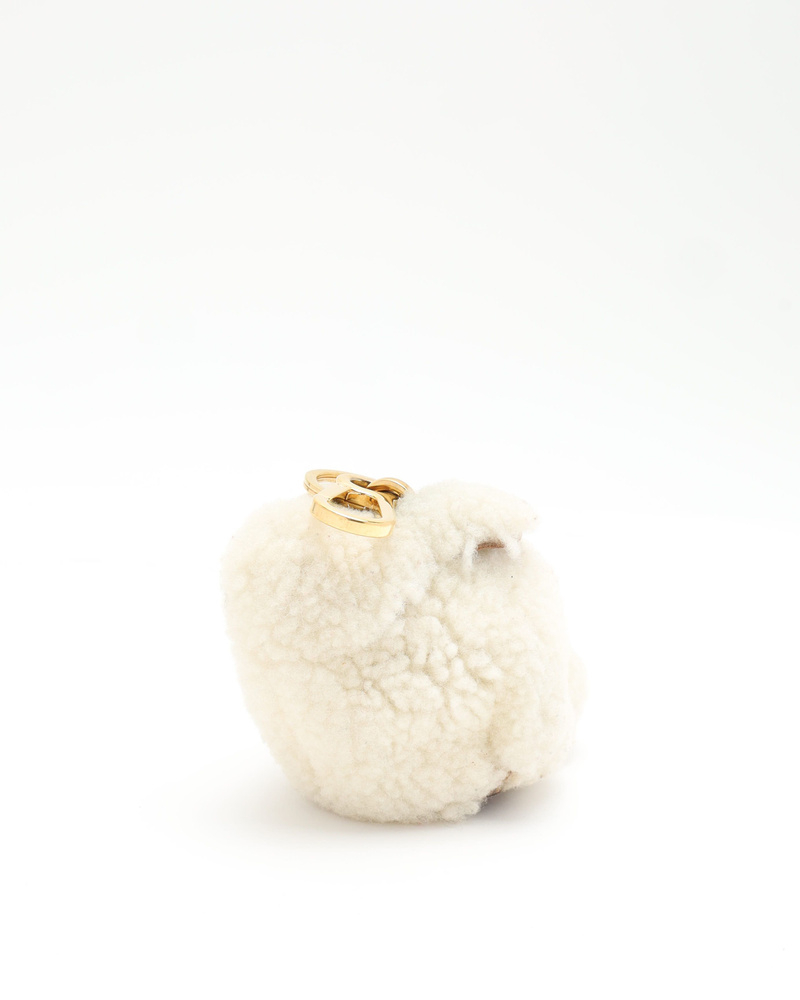 Loewe Bunny Coin Purse Charm in Shearling