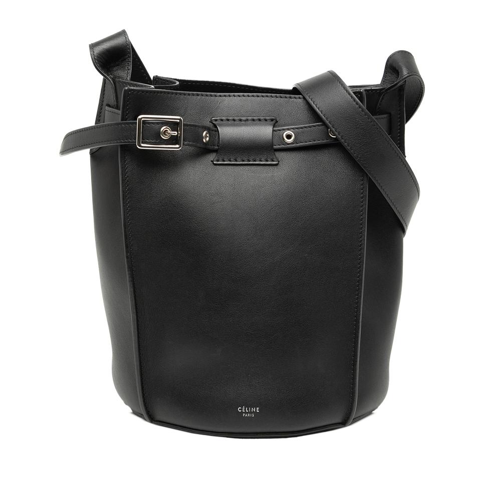 Celine B Celine Black Calf Leather Nano Big Bag Bucket Crossbody Italy