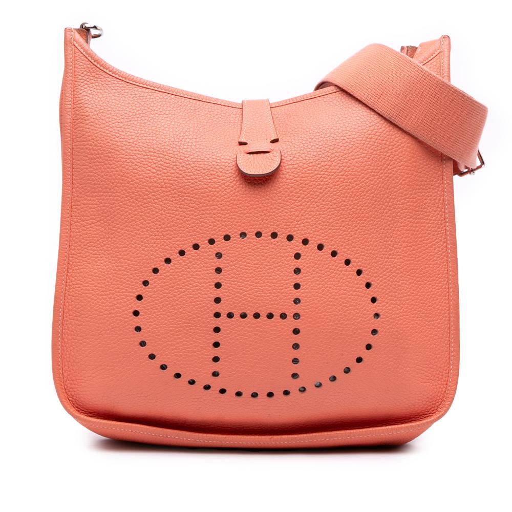 Hermès B Hermès Pink Salmon Calf Leather Clemence Evelyne III 29 France