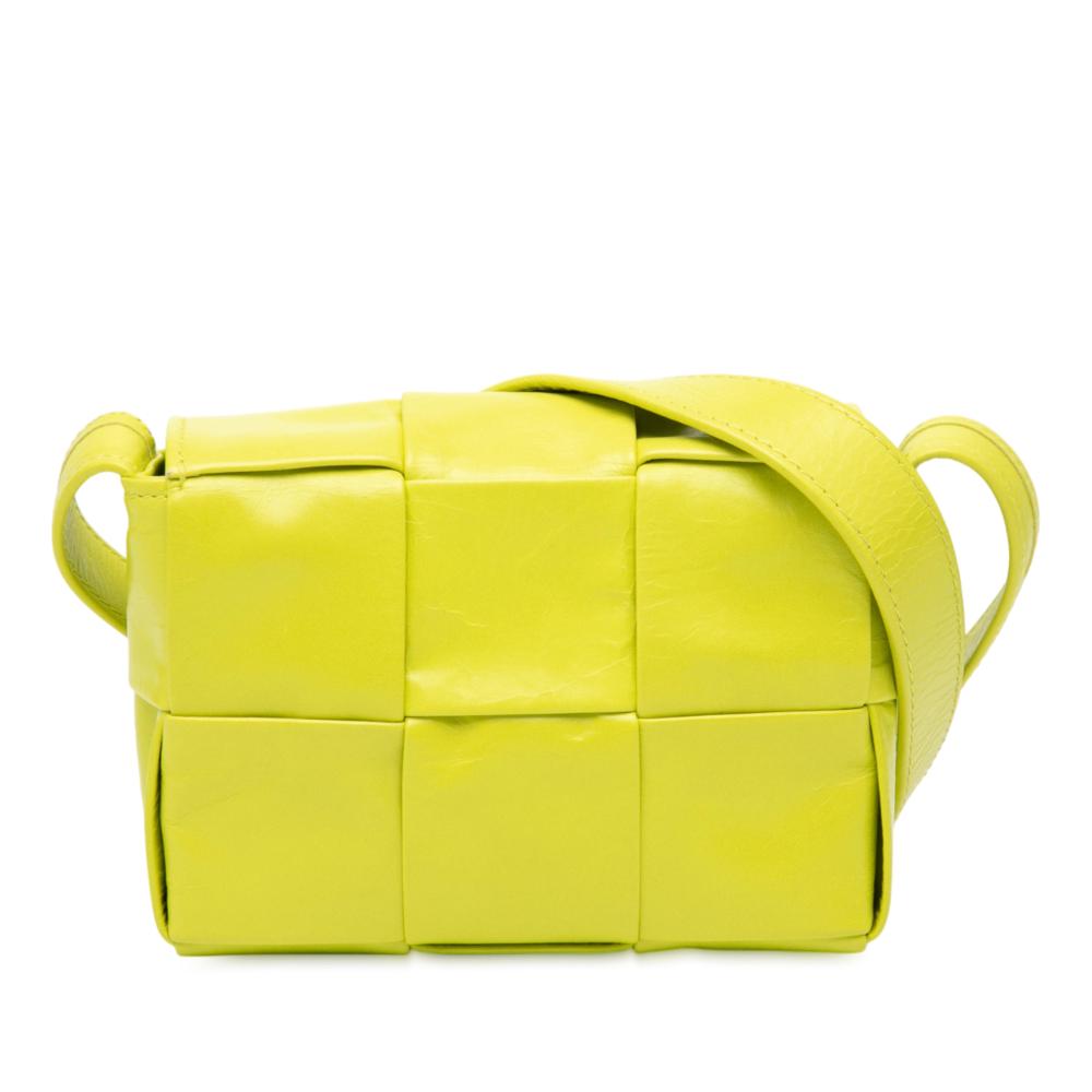 Bottega Veneta Yellow Extra Mini Nappa Maxi Intrecciato Cassette Crossbody Italy