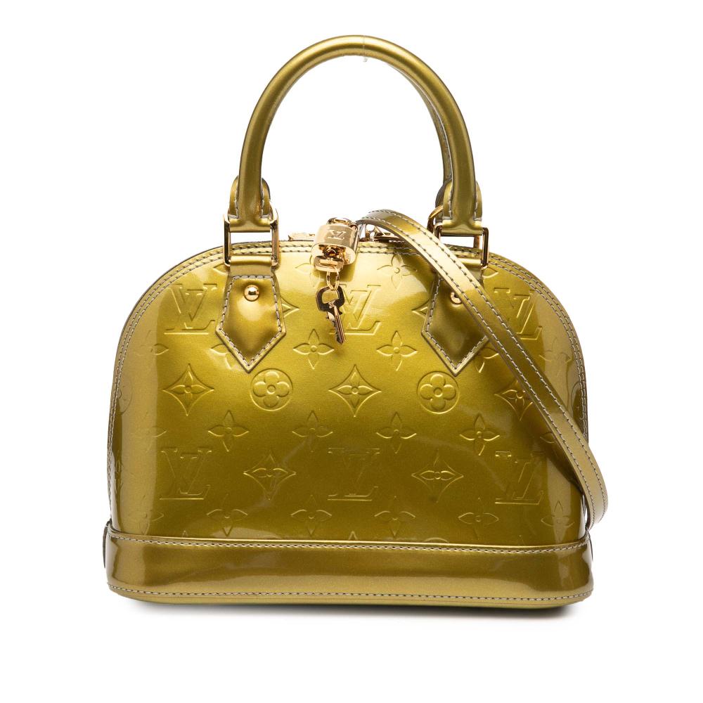 Louis Vuitton AB Louis Vuitton Green Olive Green Vernis Leather Leather Monogram Vernis Alma BB France