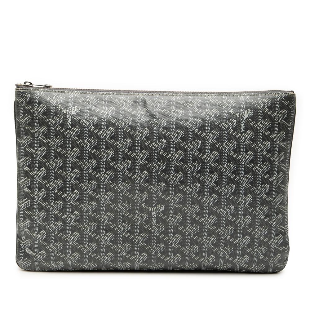 Goyard B Goyard Gray Coated Canvas Fabric Goyardine Senat MM France