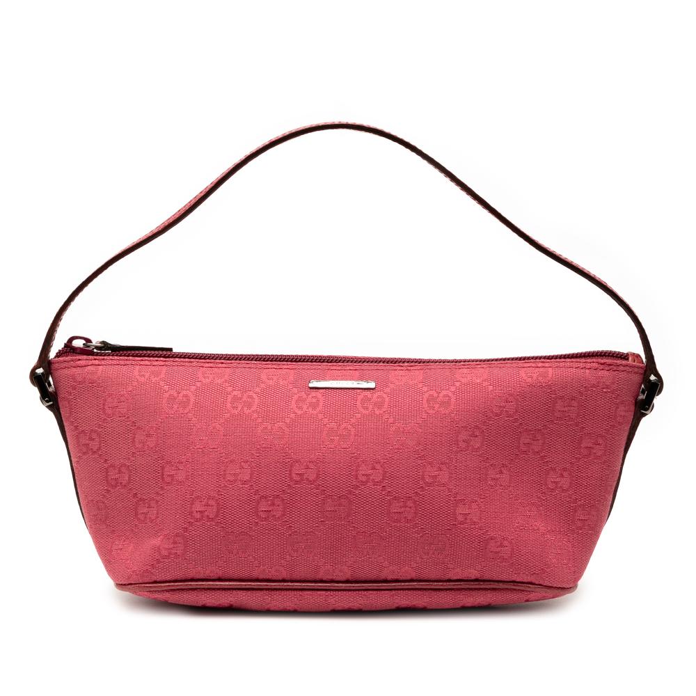 Gucci B Gucci Red Canvas Fabric GG Boat Italy