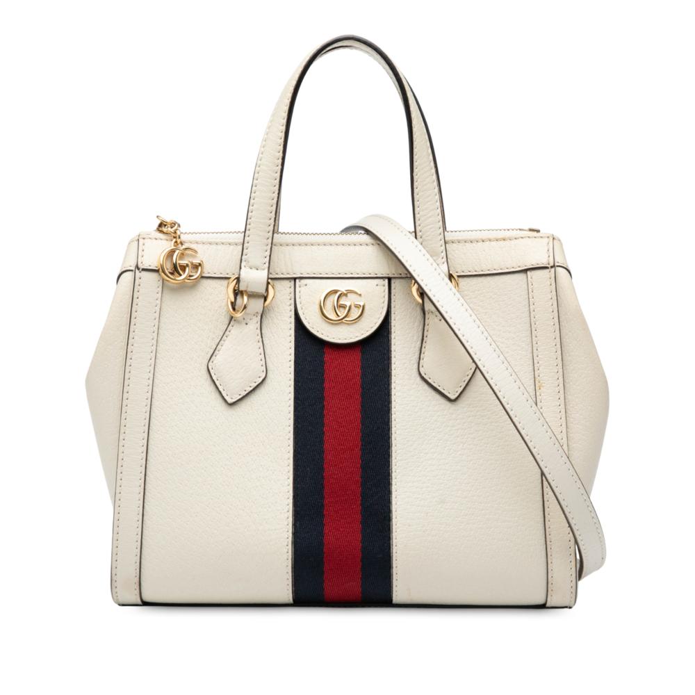 Gucci B Gucci White Calf Leather Small Ophidia Satchel Italy