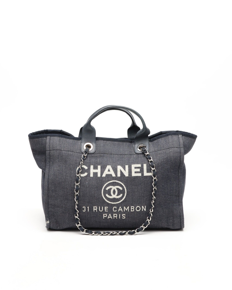 Chanel Denim Deauville MM Tote Bag