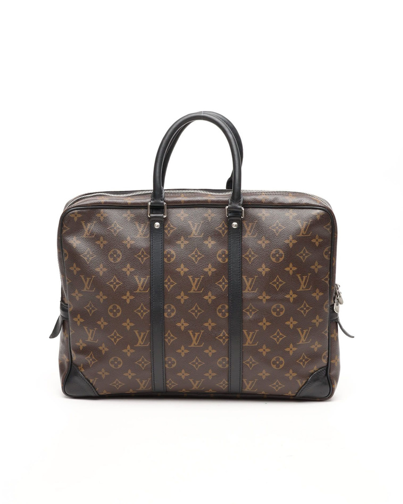 Louis Vuitton Porte Documents Voyage Monogram Macassar Business Bag