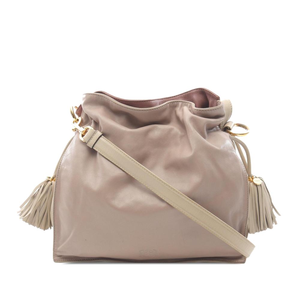 Loewe B LOEWE Brown Nude Calf Leather Nappa Flamenco Tassel 30 Spain