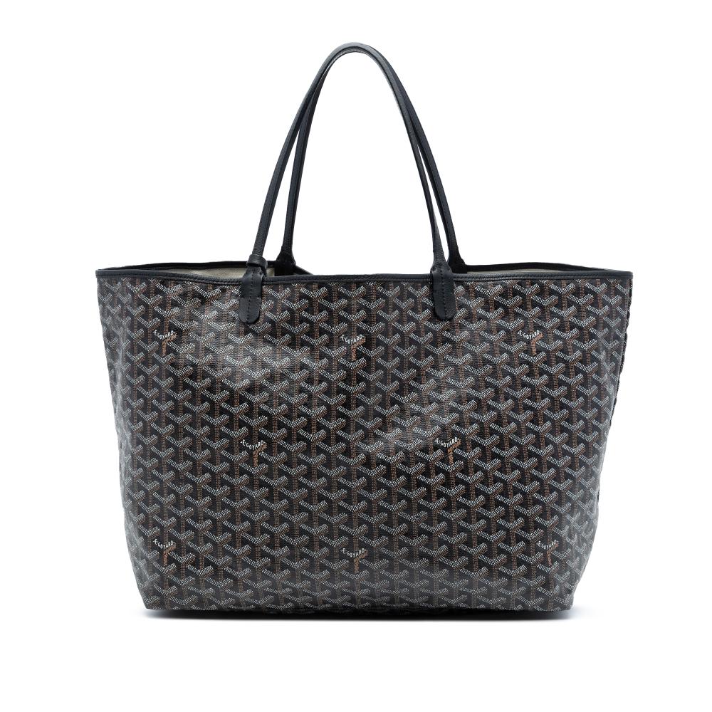 Goyard B Goyard Black Coated Canvas Fabric Goyardine Saint Louis GM France