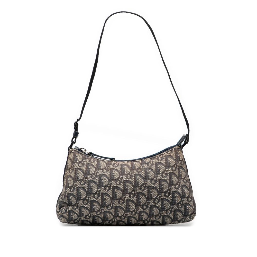 Christian Dior B Dior Blue Canvas Fabric Diorissimo Trotter Pochette Italy