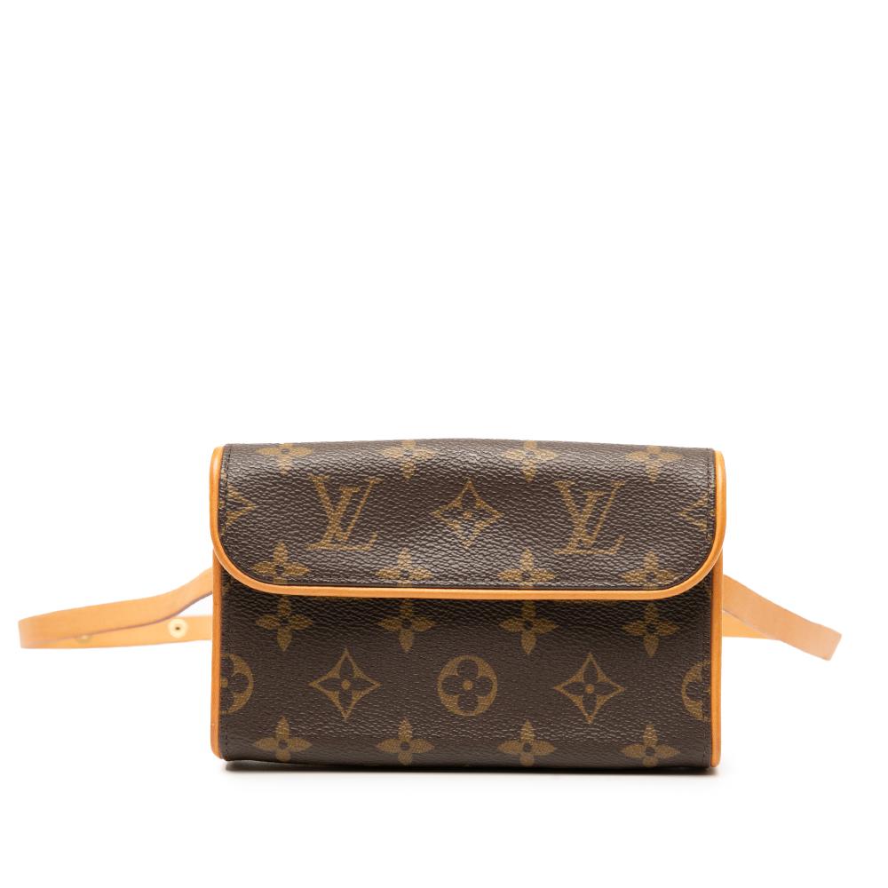 Louis Vuitton B Louis Vuitton Brown Monogram Canvas Fabric Monogram Pochette Florentine France