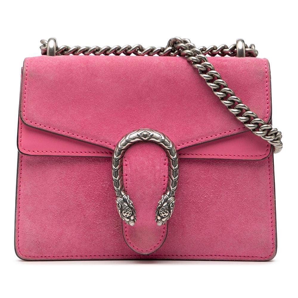 Gucci B Gucci Pink Suede Leather Small Dionysus Crossbody Italy
