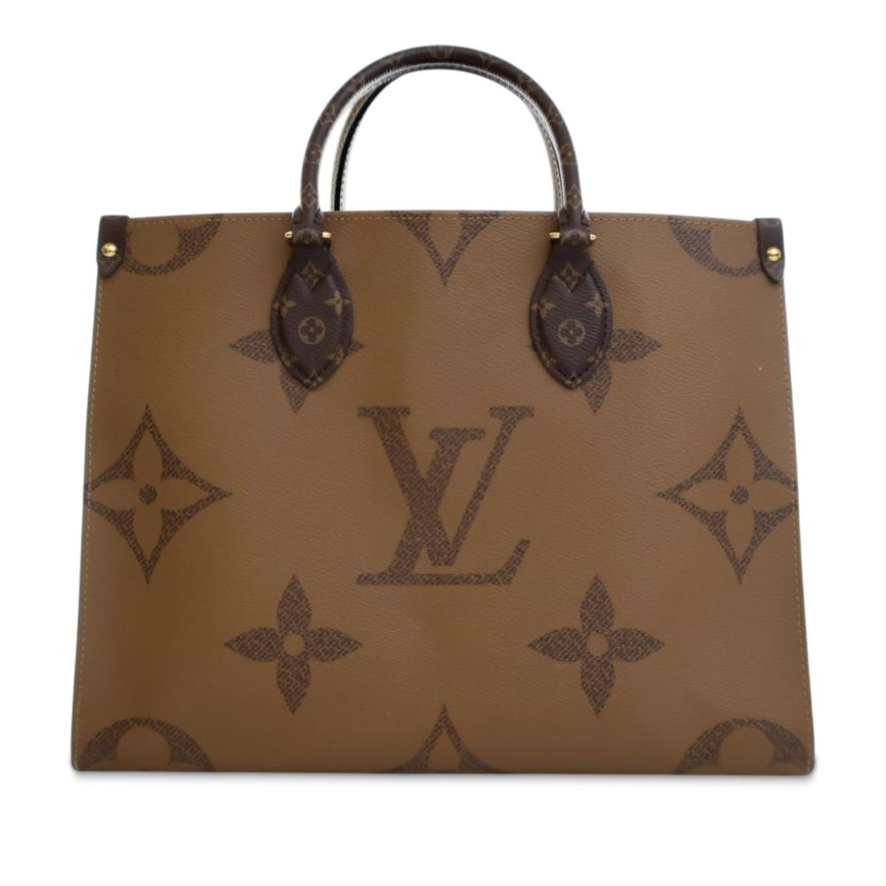 Louis Vuitton AB Louis Vuitton Brown Monogram Canvas Fabric Monogram Reverse Giant OnTheGo MM France