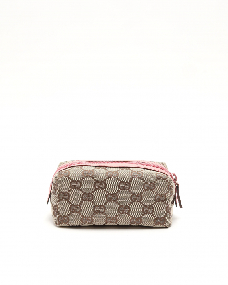 Gucci Canvas and Leather Pouch