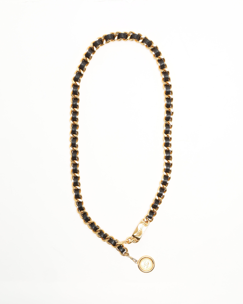 Chanel Coco Mark Leather Chain Belt