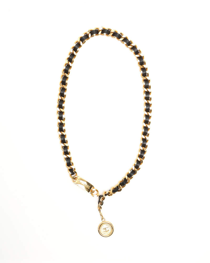 Chanel Coco Mark Leather Chain Belt