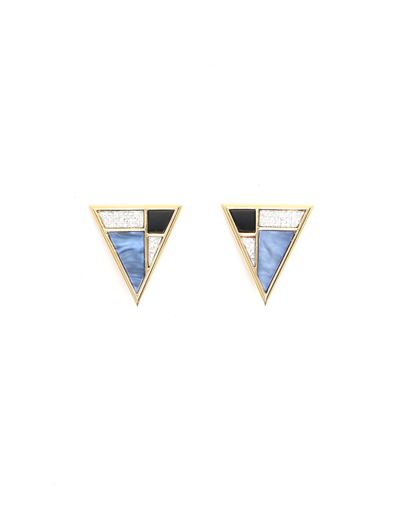 Saint Laurent Rhinestone Clip-on Earrings