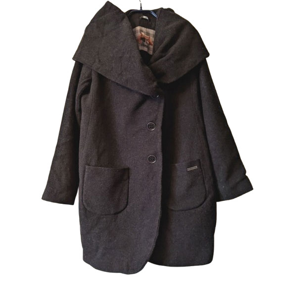 Cop.Copine Manteau en laine col-capuchon 40-42