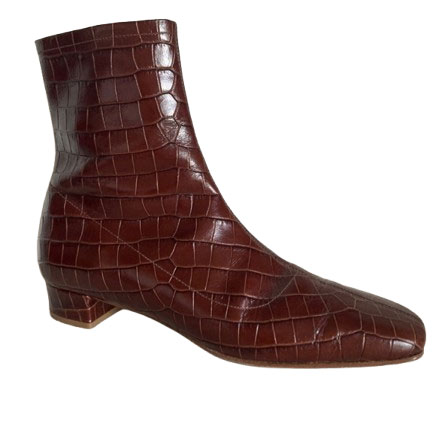 By Far Este Croc-Effect Leather Ankle Boots