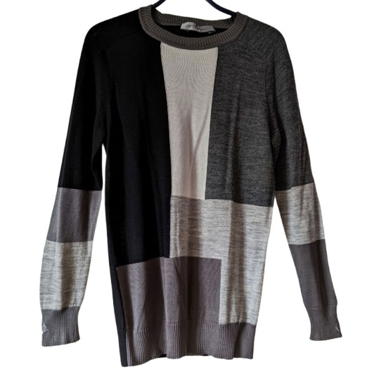 Max Mara Patchwork-Pullover Wolle/Seide M