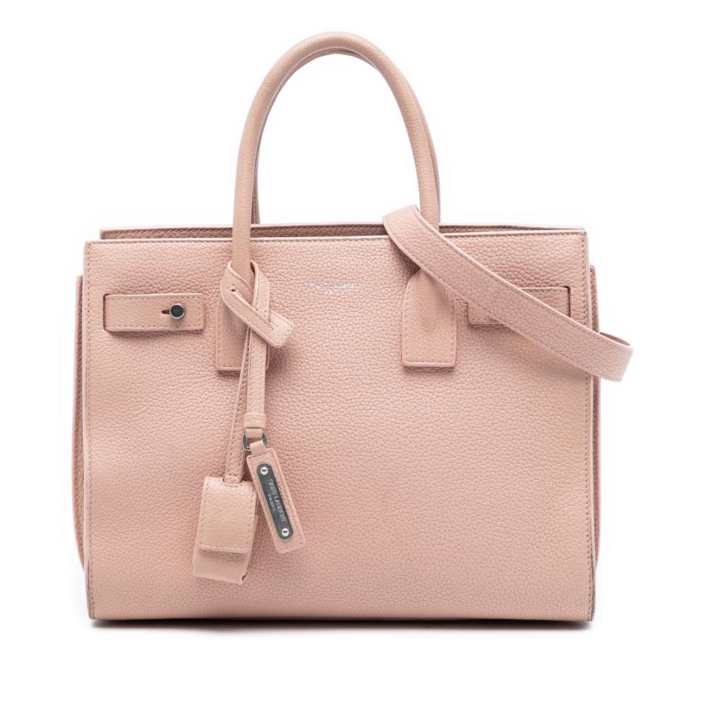 Saint Laurent B Saint Laurent Pink Light Pink Calf Leather Baby Grained skin Sac De Jour Satchel Italy