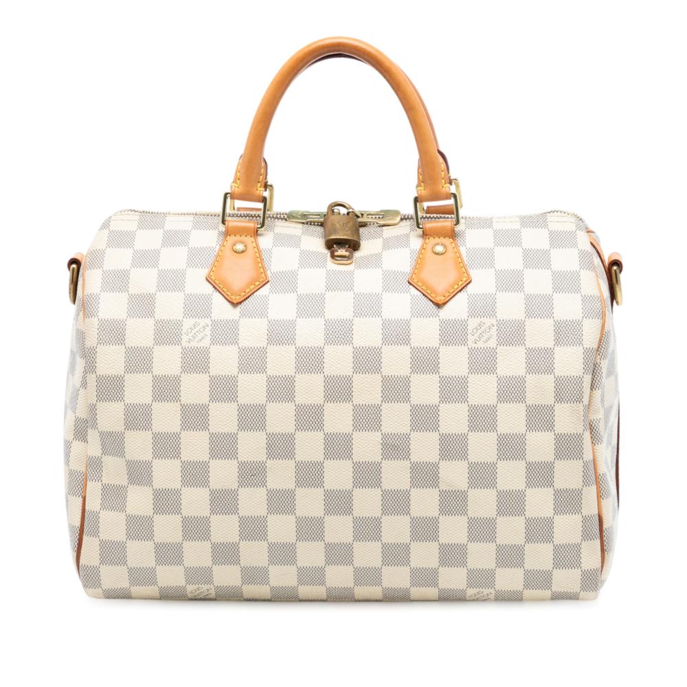 Louis Vuitton B Louis Vuitton White Damier Canvas Fabric Damier Azur Speedy Bandouliere 30 France