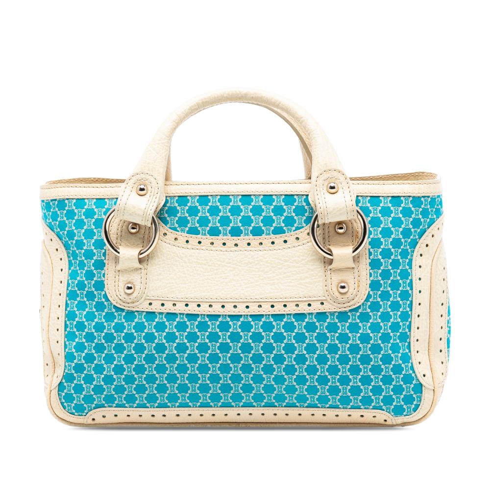 Celine B Celine Blue with White Canvas Fabric Macadam Boogie Handbag China