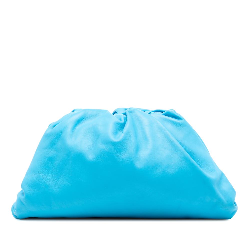 Bottega Veneta B Bottega Veneta Blue Aqua Lambskin Leather Leather Lambskin The Pouch Italy