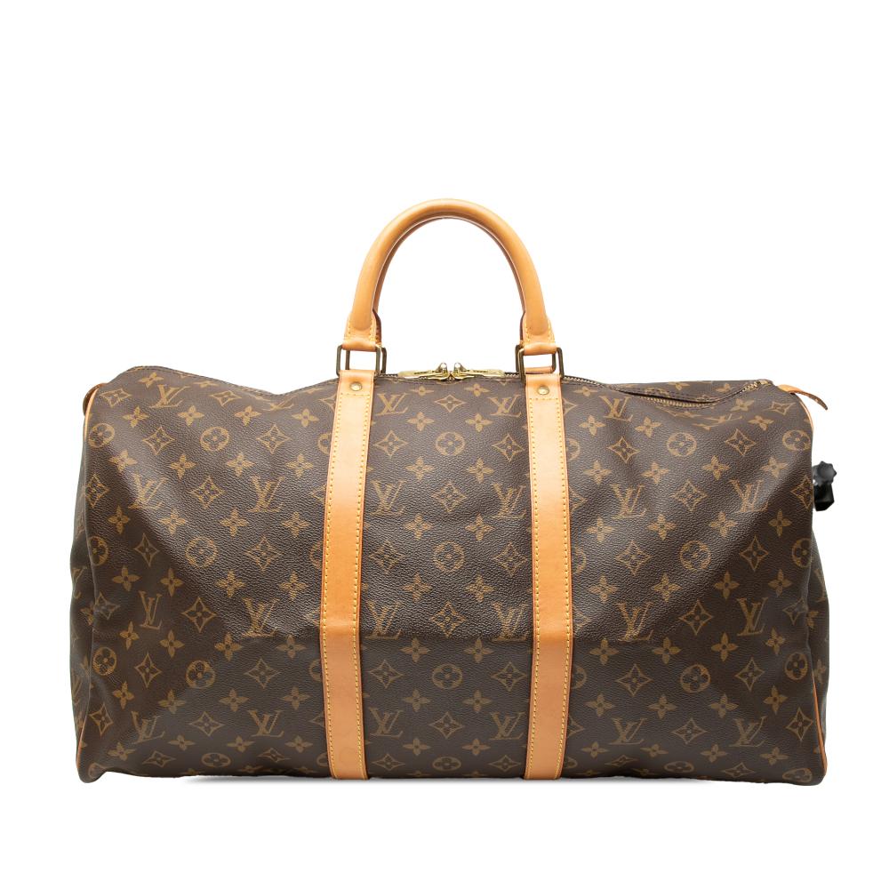 Louis Vuitton B Louis Vuitton Brown Monogram Canvas Fabric Monogram Keepall 50 France